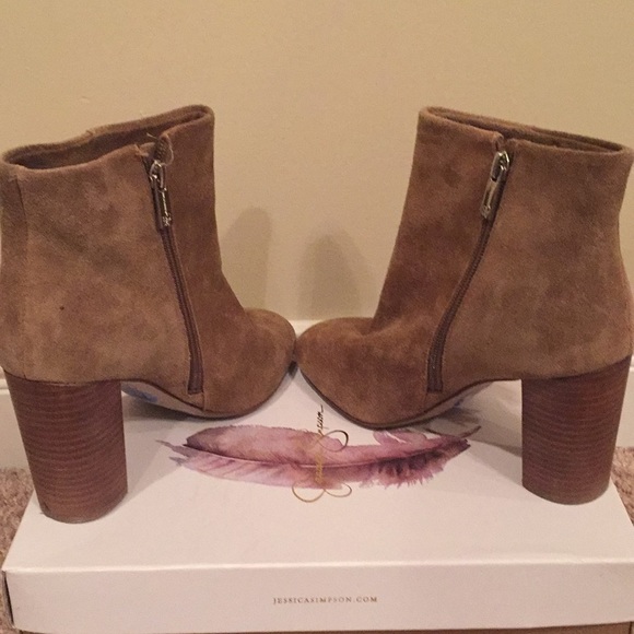 Jessica Simpson Suede Fringe Booties Sz 7.5 - Picture 5 of 8